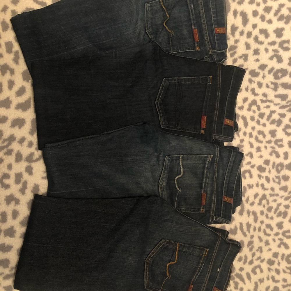 4 pairs of 7 for all Mankind jeans